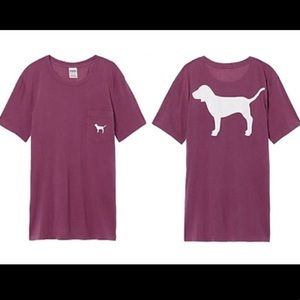 VS PINK PLUM PURPLE DOG CAMPUS POCKET TEE